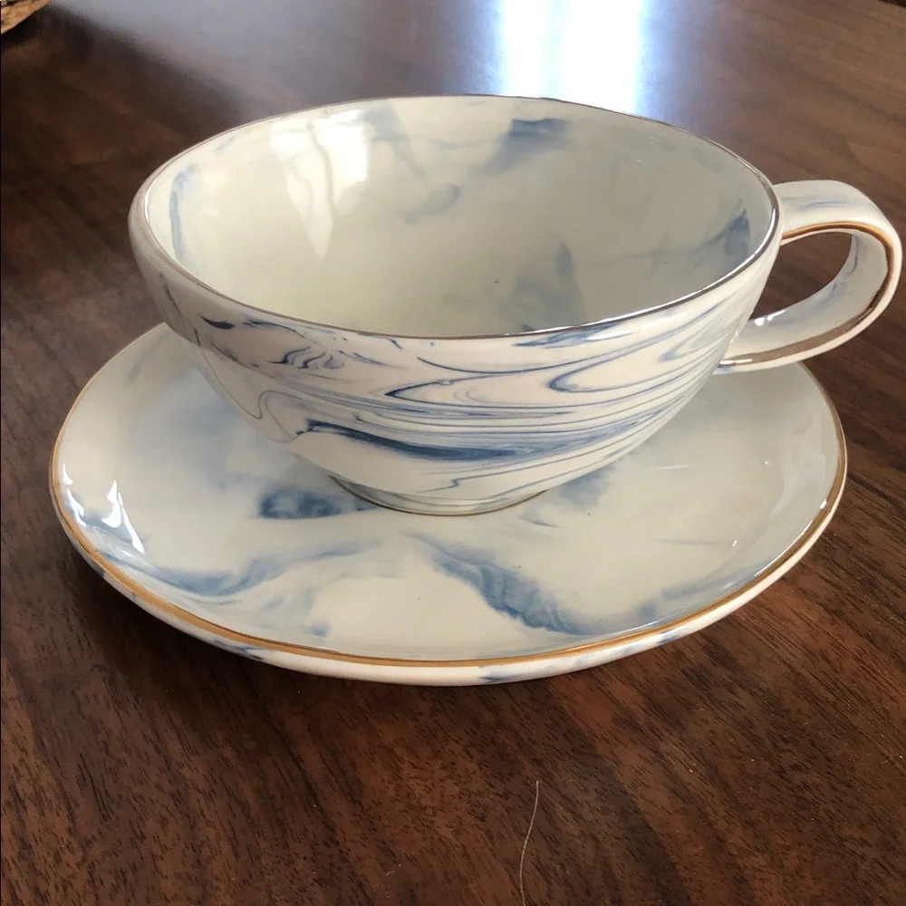 Anthropologie Strata Cup and Saucer